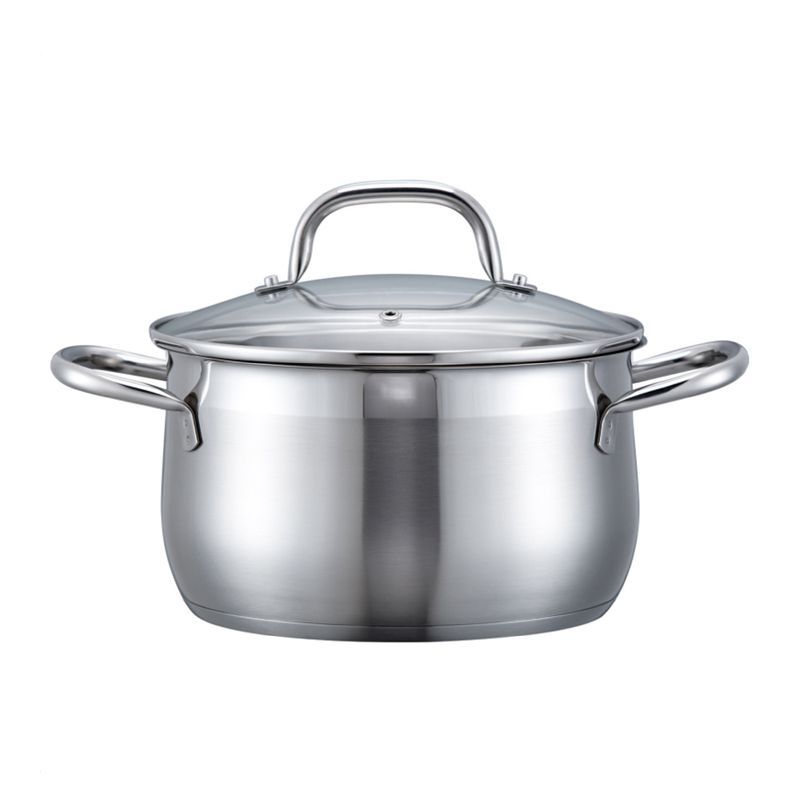 Кастрюля 1,8л нерж.сталь Victoria со стекл.крышкой 16см все виды плит ТМ Appetite SH13183 (1)