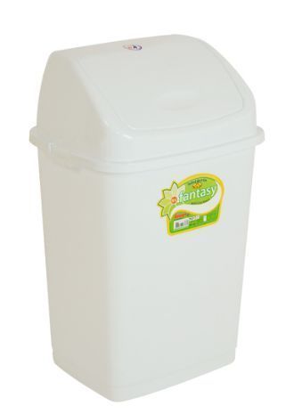 Контейнер для мусора 18л пластик ФАНТАЗИЯ №3 белый с подвижной крышкой Т-006 (12) (УРНА №3)
