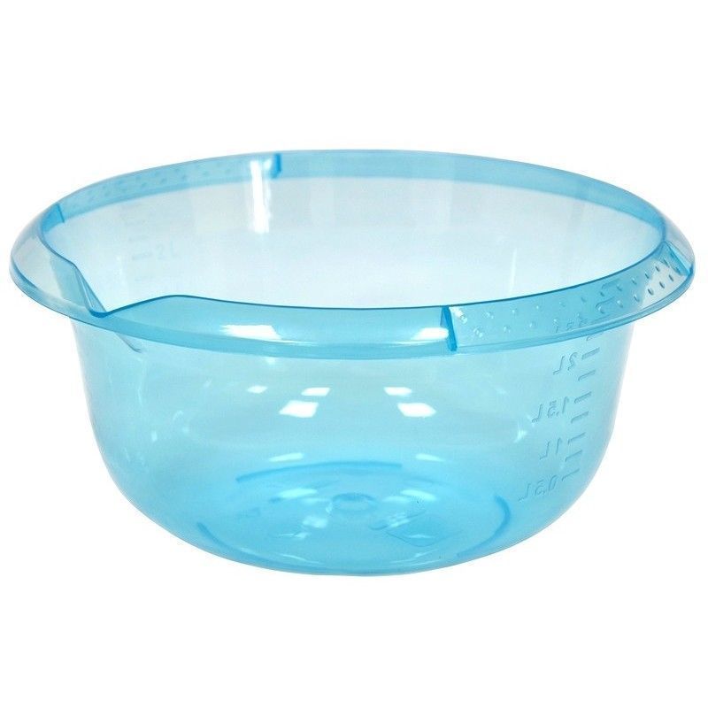 Миска 3л пластик с мерным делением голубая (24)