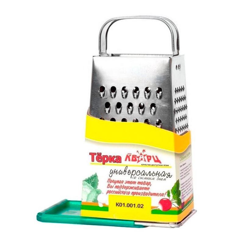 Терка 4 гранная 11*8,5*22см белая жесть с дном К01.001.02 (30)