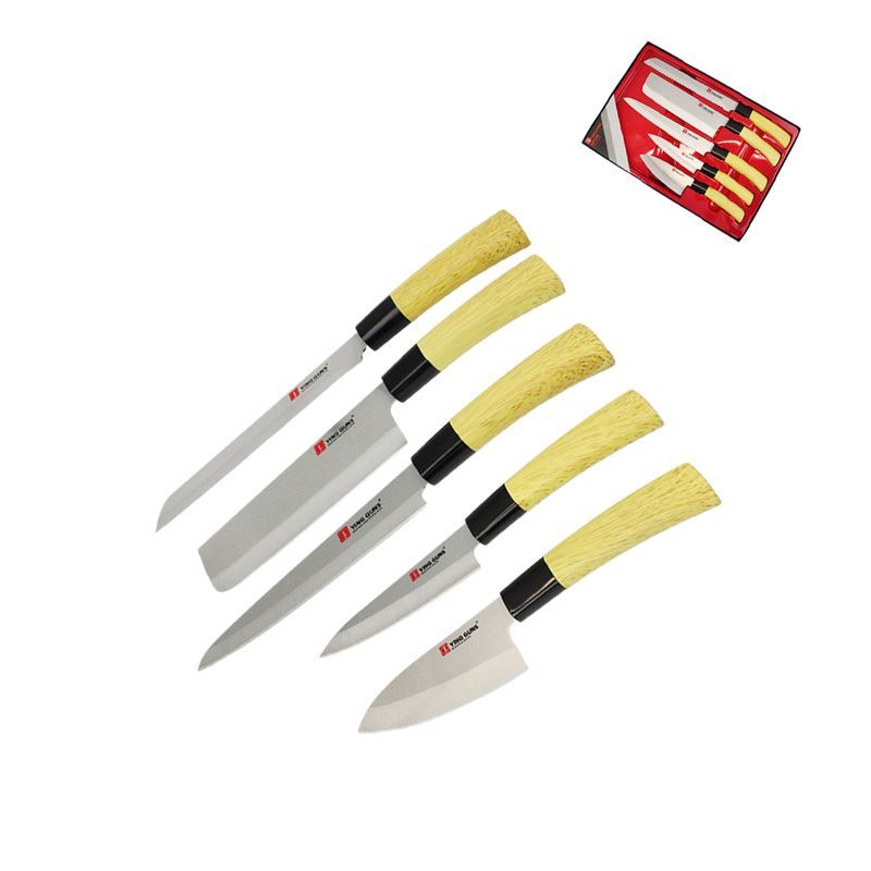 Ножи набор 5пр (20/32,5см, 18,5/30,5см, 20/32,5см, 12/24см, 11/23см) нерж.сталь подар.уп (36) JC-1