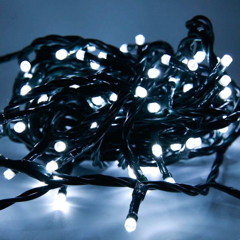 Гирлянда эл. уличная 10м 100LED холодный белый, с коннектором-переходником JC-16613 (20)