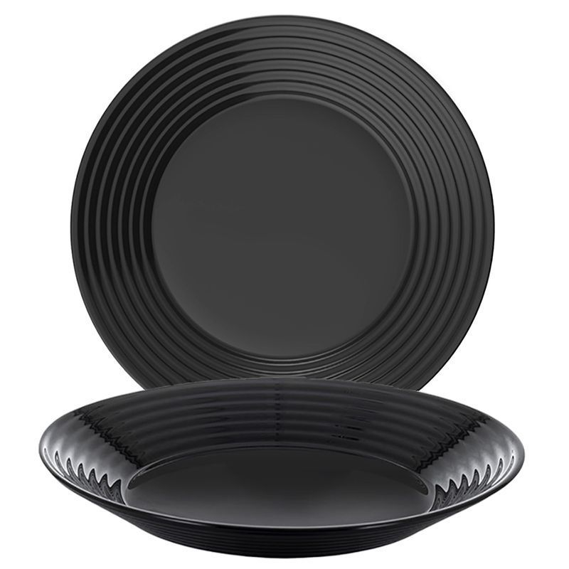 Тарелка глубокая 23см стеклокерамика АРЕНА БЛЭК 56868 (24)