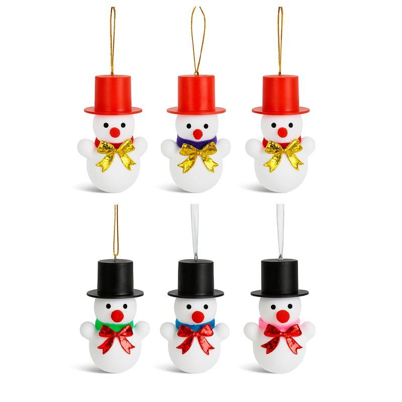 Игрушки новогодние на елку СНЕГОВИКИ набор 6шт 7см пенопласт/текстиль СВ24-162/JC-16741 (360)