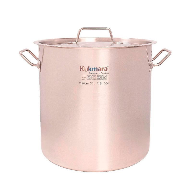 Котел 50л нерж.сталь HoReCa с мет.крышкой h42* d40см /HRC-SP50040M (1)