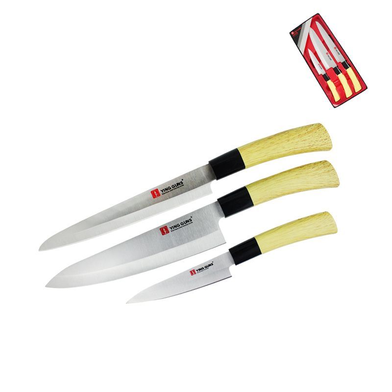 Ножи набор 3пр (20/32,5см, 21/33см, 12/24см) нерж.сталь подар.уп (48) JC-15569