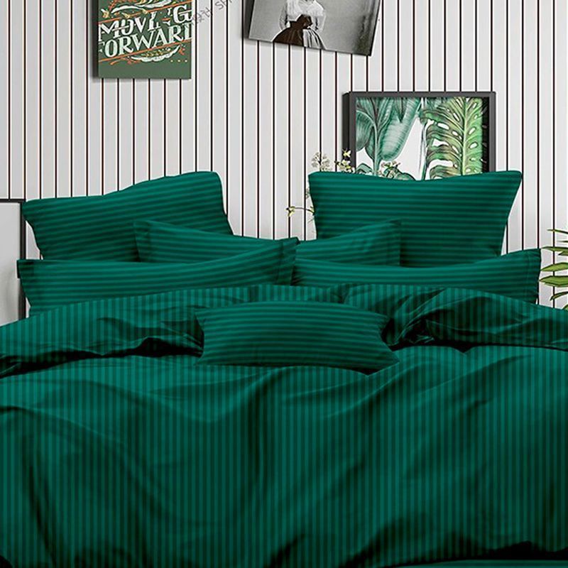 КПБ 1,5сп страйп-сатин (100% полиэстер) № 8 зеленый