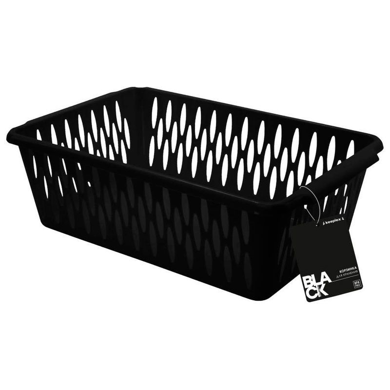 Корзинка 30*19,5*9,5см пластик Keeplex Black M (39)