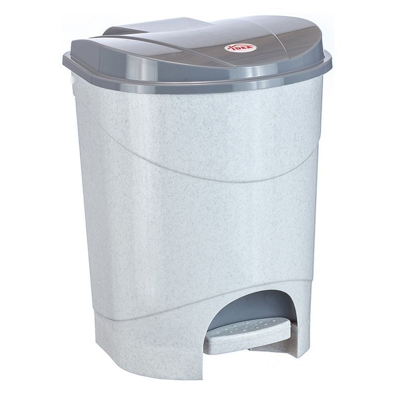 Контейнер для мусора 11л пластик мраморный с педалью (6)