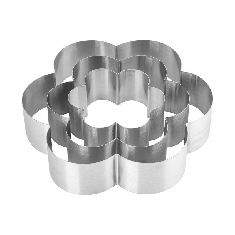 Форма для десерта набор 3пр нерж Цветок 25*6 / 20*6 / 15*6см JC-12586 (36)