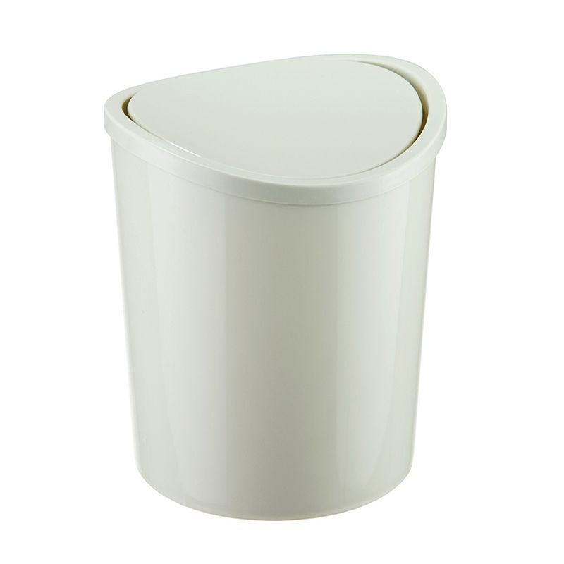 Контейнер для мусора 1,6л Белый ротанг с подвижной крышкой настольный (24)