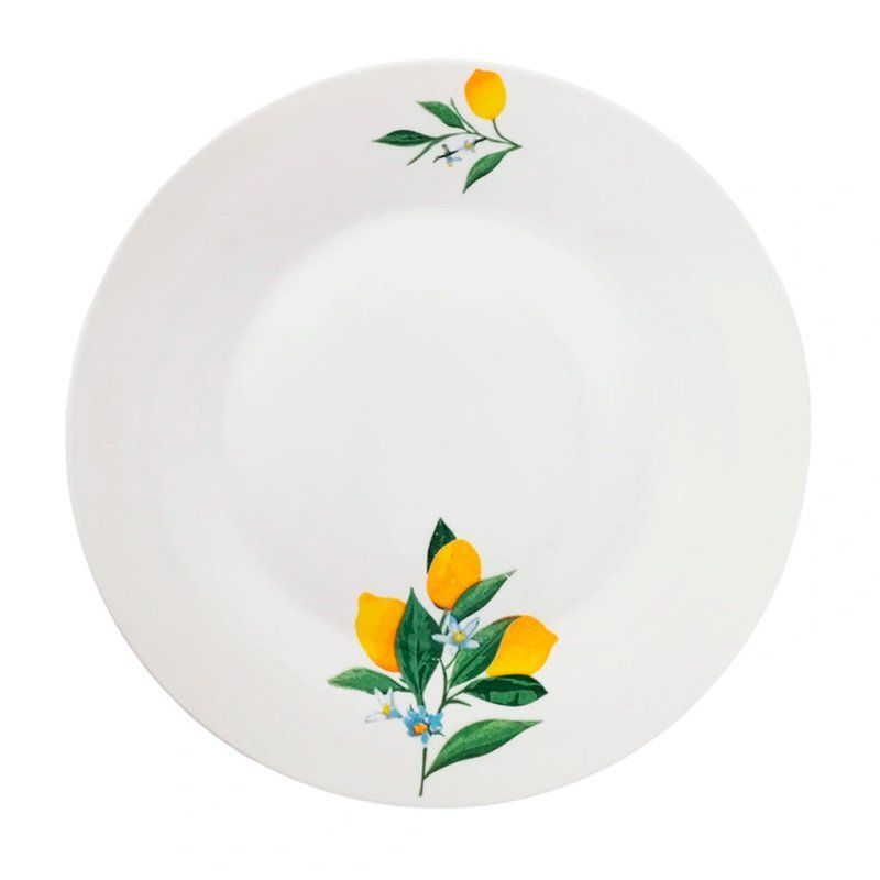 Тарелка мелкая 22,5см фарфор ЛИМОНЫ круглая (12/48)