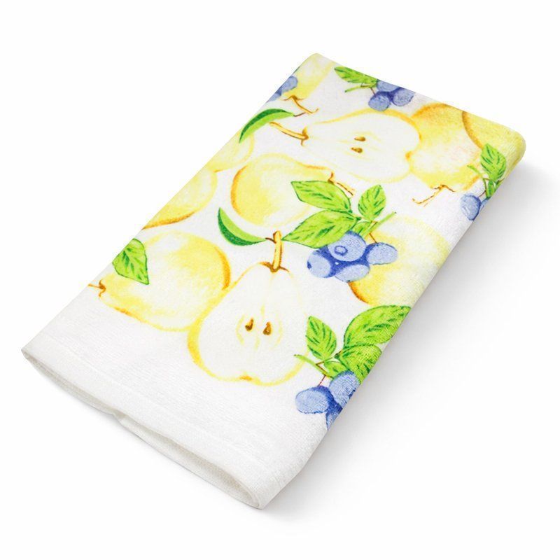 Полотенце 38*64см махра-велюр 100% хлопок двустороннее ГРУША И ЧЕРНИКА 4213095