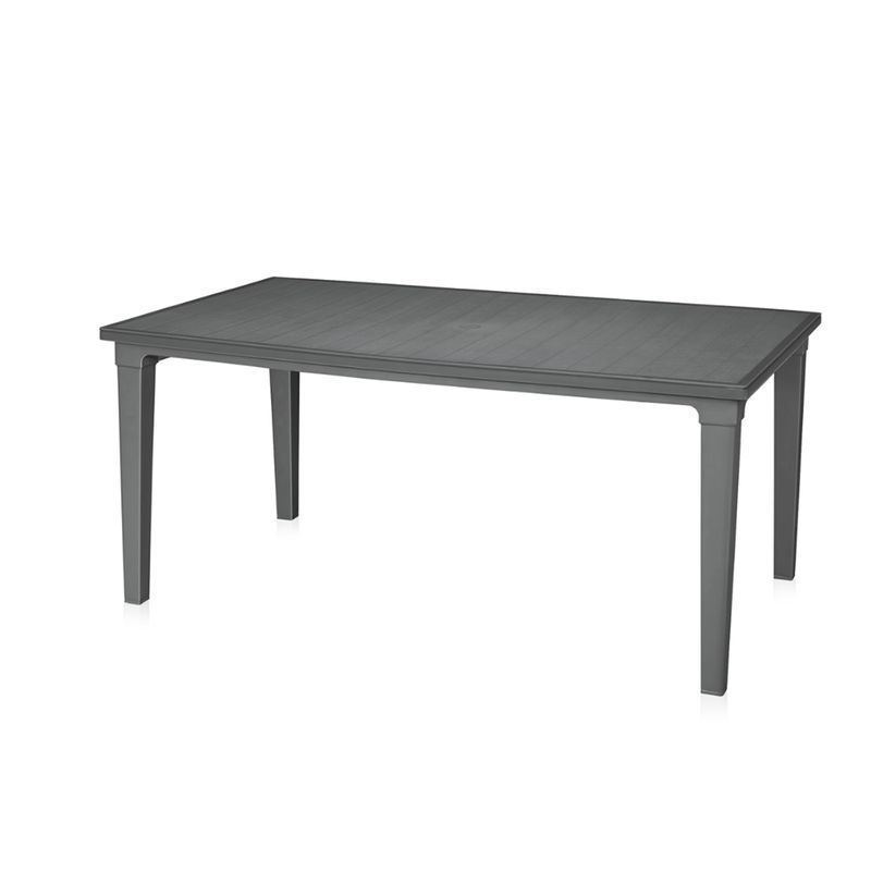 Стол Palermo прямоугольный пластик 1645*930*740мм графитовый (1)