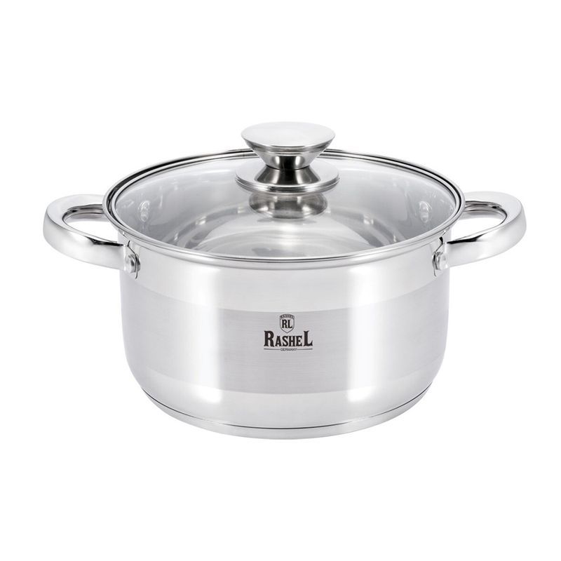 Кастрюля 7,6л нерж.сталь БЕРТА со стекл.крышкой 26*15см (4)