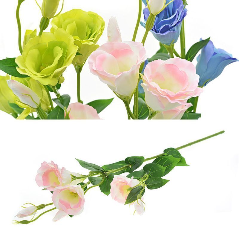 Цветы искусственные Ветка эустомы 80см пластик розовая 7030W (60/240)