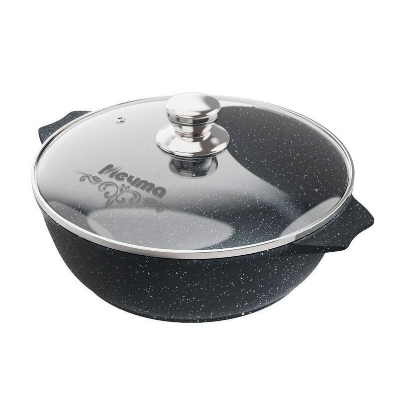 Жаровня 4л алюминий ГРАНИТ STAR INDUCTION PRO АП стекл.крышка 28см, индукция (7)