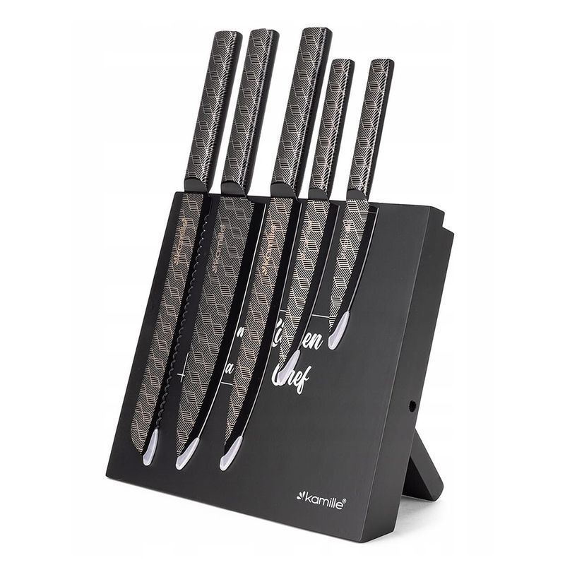 Набор ножей 5пр нерж.сталь на магнитной подставке (12)