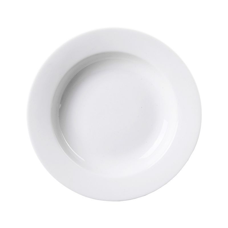 Тарелка глубокая 250мл 20см фарфор белый гладкий край (24)