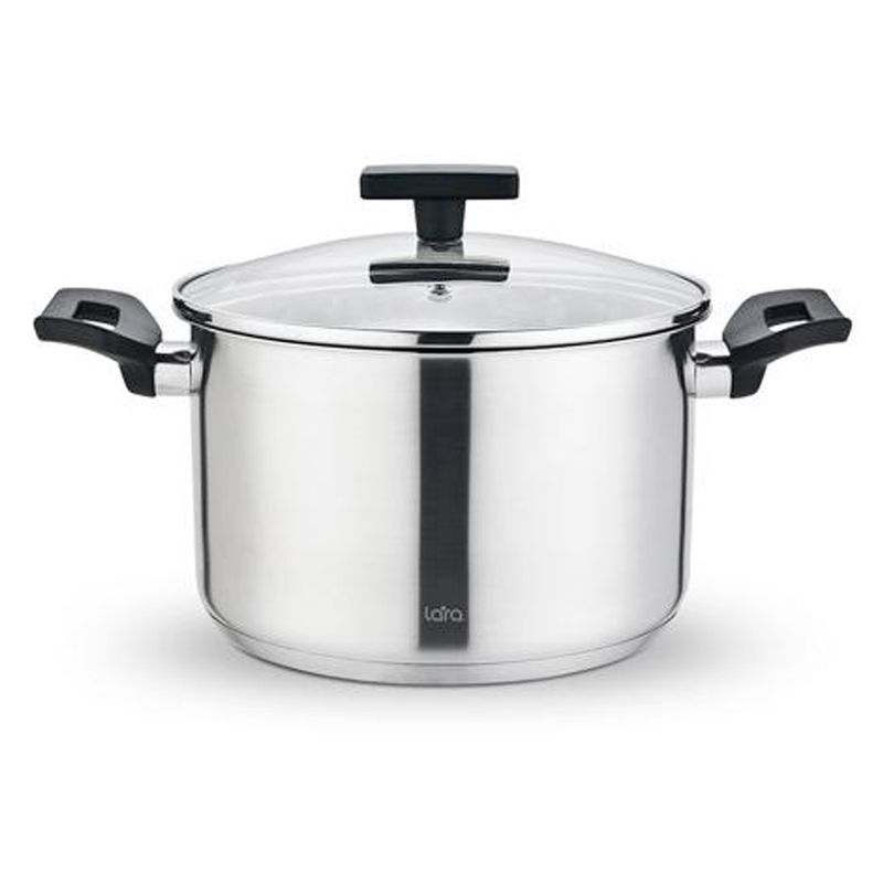 Кастрюля 2,9л нерж.сталь ВЕСТА стекл.крышка 18см h11,5см индукц.капс.дно LR02-247 (4)