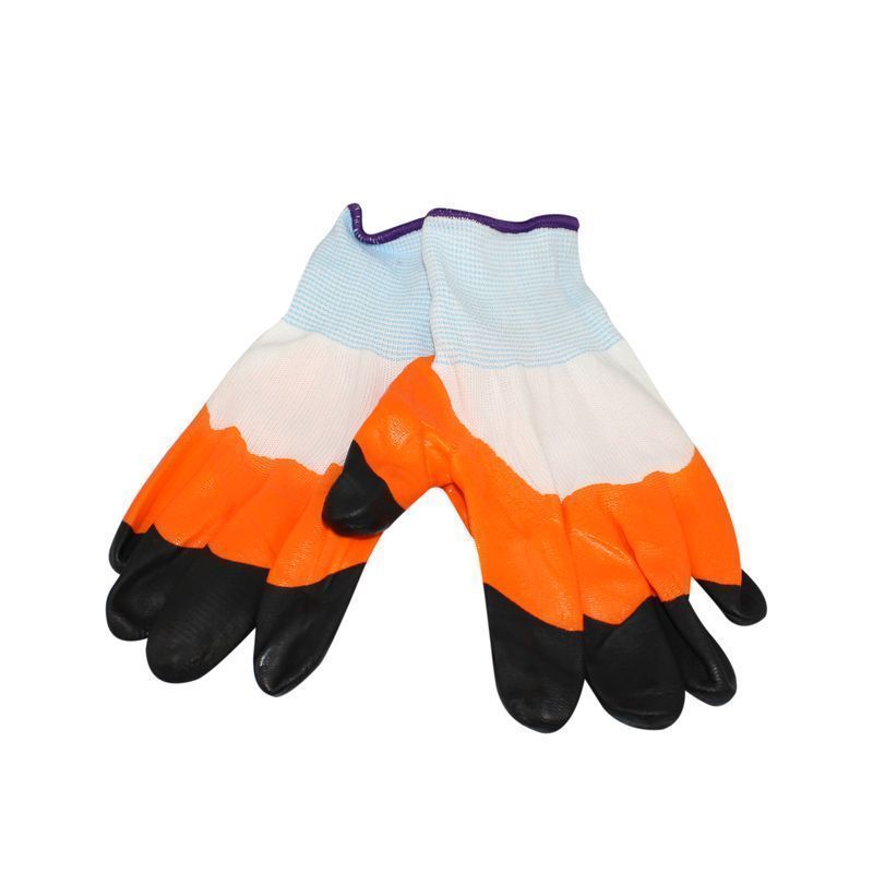 Перчатки нейлоновые с нитриловым обливом ноготки 3/4 (480)