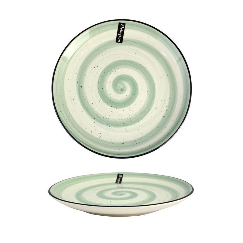 Тарелка мелкая 19см керамика Аэрография ФИСТАШКОВЫЙ БРИЗ  десертная (6/48)