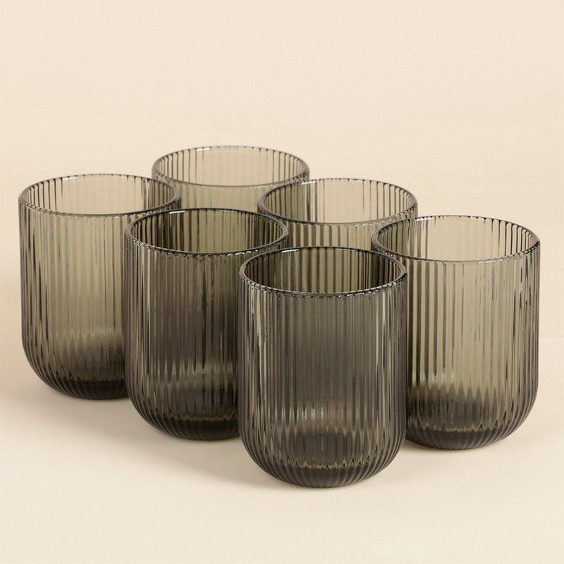 Стаканы набор 6шт 260мл стекло МОДЕРН зеленый 7,5*9,5см