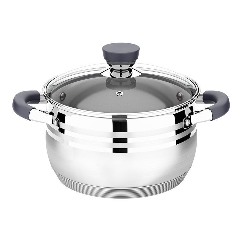 Кастрюля 2,9л нерж.сталь Mercury стекл.крышка 18см капс.индук.дно LR02-471 (12)