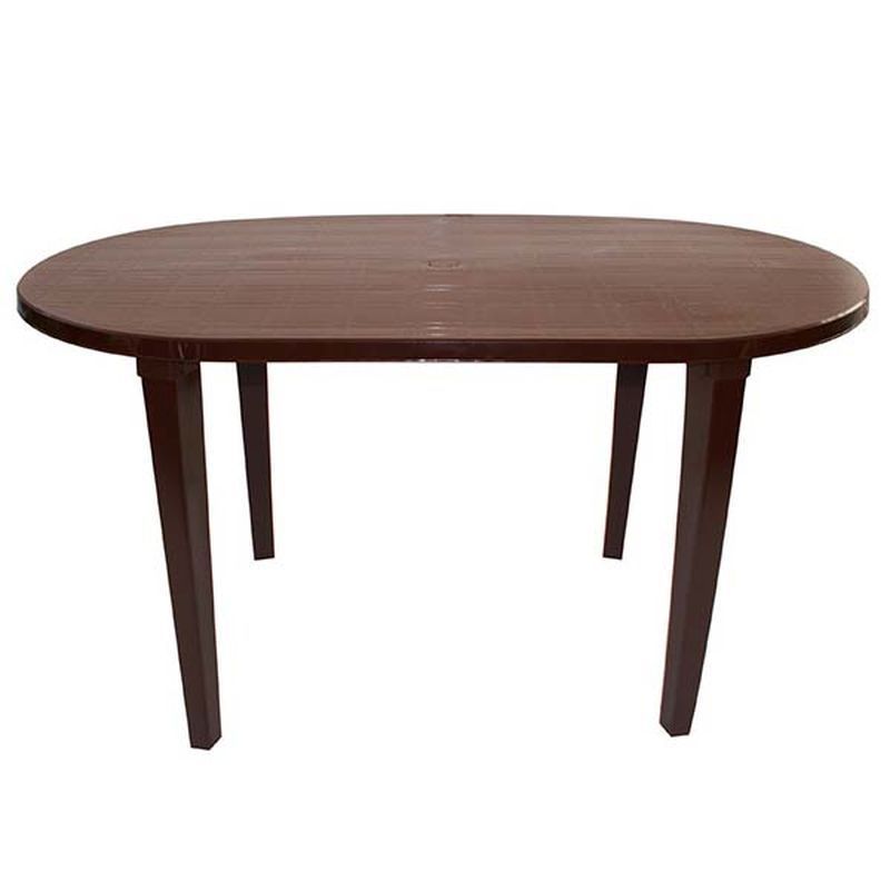 Стол овальный 1400*800*710мм пластик шоколадный (1)