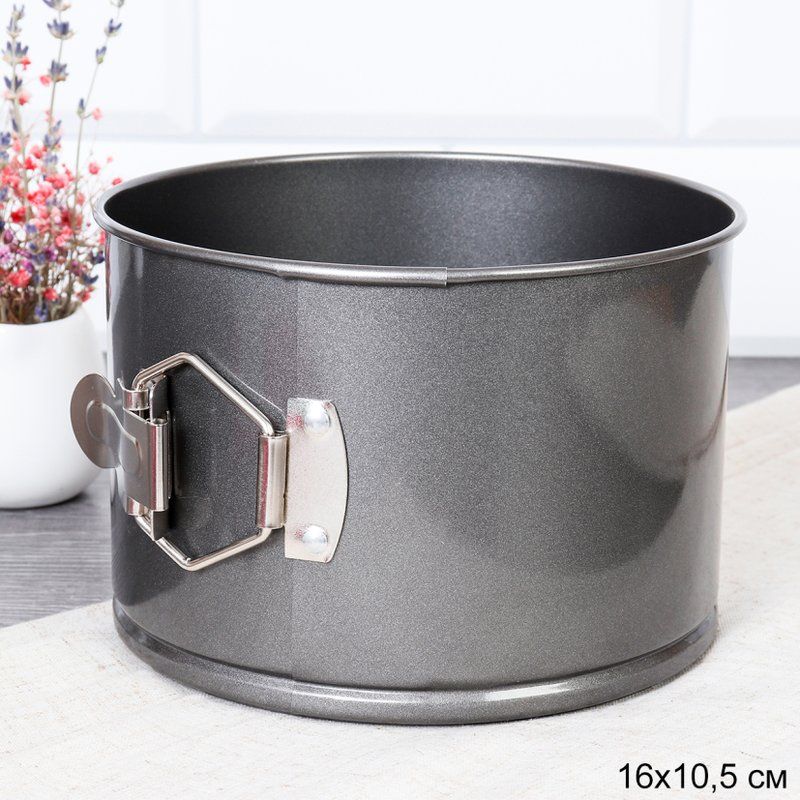 Форма для выпечки кекса и куличей разъемная 16*10,5см угл.сталь TG-218