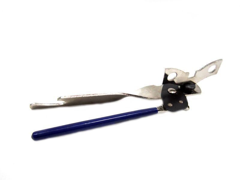 Нож консервный открывалка металл Бабочка синие/нерж ручки JC-771 (240)