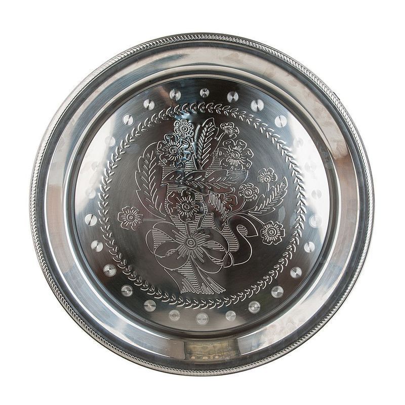 Блюдо 70*5,5см металл сервировочное серебро (20)