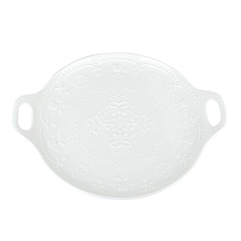 Блюдо 23*19,5*2см фарфор МАРШМЕЛЛОУ с ручками (24)