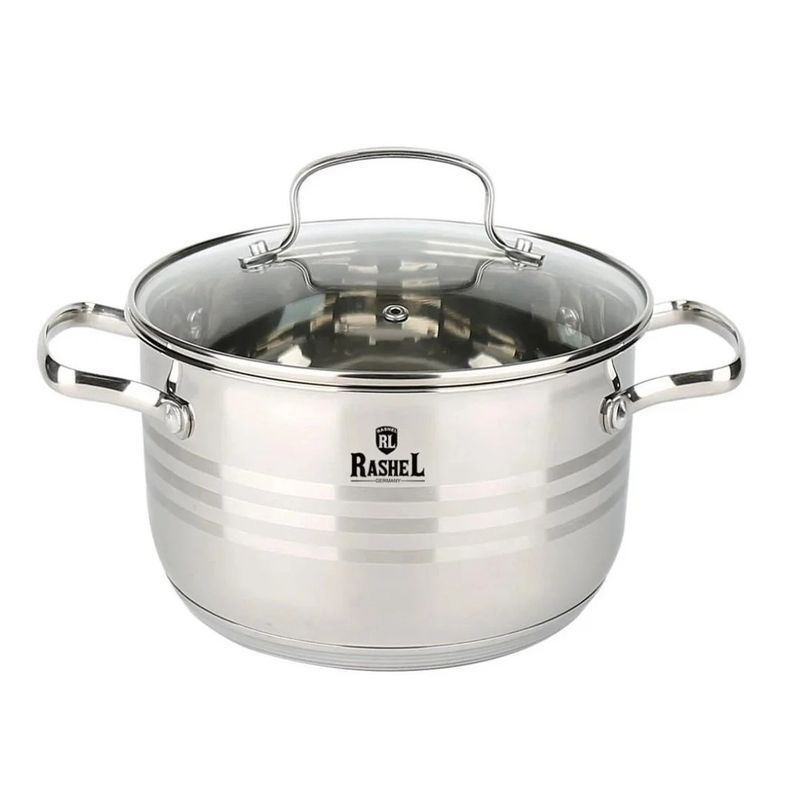 Кастрюля 6л нерж.сталь МАРИЯ со стекл.крышкой 24*13,5см (4)