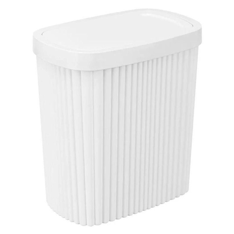 Контейнер для мусора 5,9л 225*140*253мм пластик VELVET белый с подвижной крышкой (6)