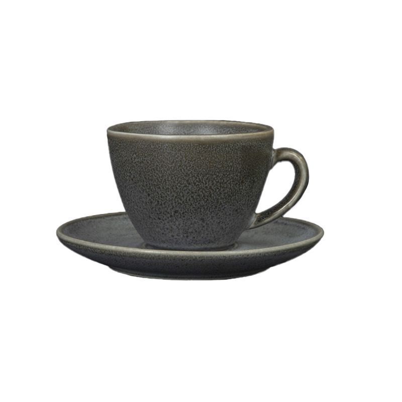 Чайный набор 2пр фарфор URBANO на 1 персону 200мл серый [4613/4615cem] (6)