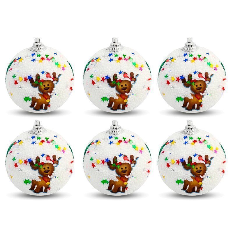 Игрушки новогодние на елку ШАРЫ набор 6шт 6см RF22-100-6/JC-14625 (120)