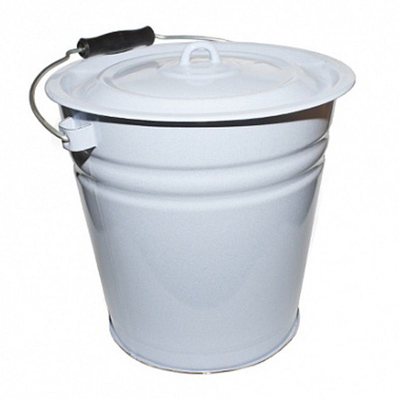 Ведро 12л эмаль с крышкой без рисунка титановый рябчик С-1224рб (4)