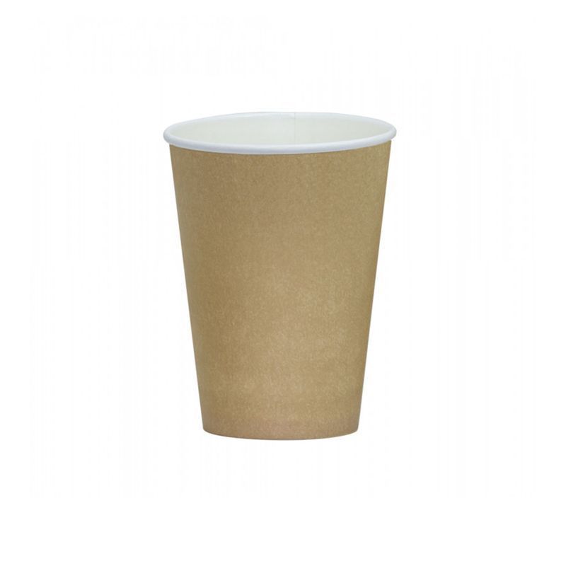 Стакан бумажный 300мл d90мм 1-слойный для горячего крафт бежевый (1000)