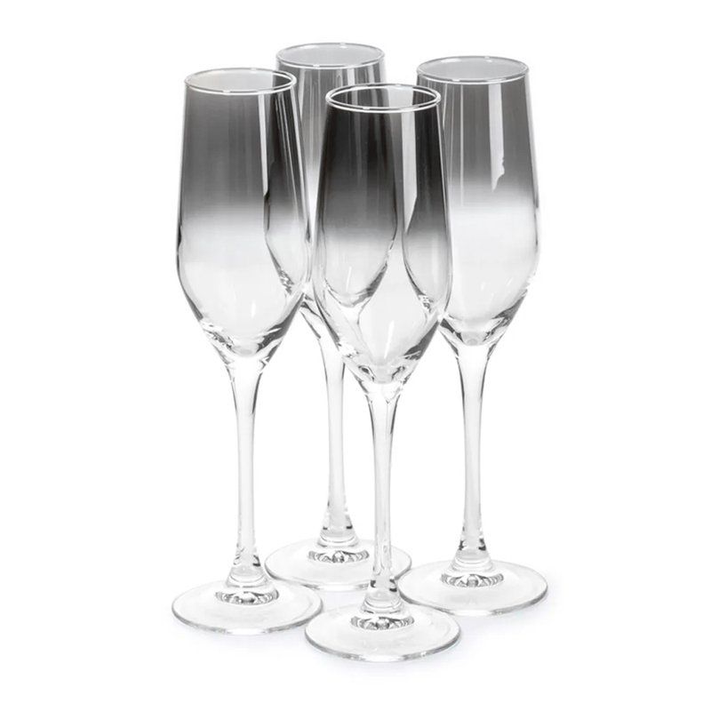 Бокалы для шампанского набор 4шт 160мл стекло СЕРЕБРЯНАЯ ДЫМКА (6)