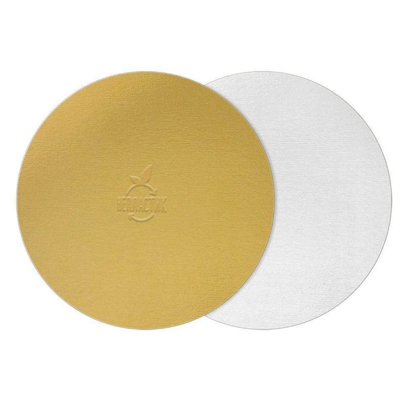 Подложка для торта усиленная картон 32см, толщ. 3,2мм золото/жемчуг, в коробке (60)