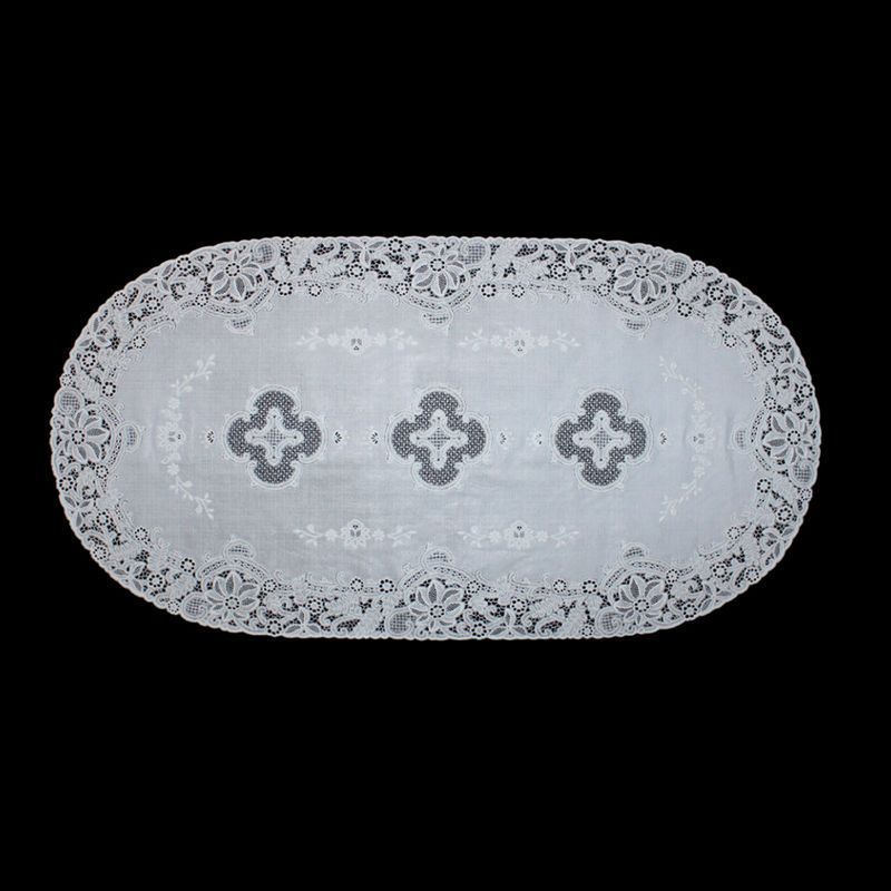 Салфетка сервировочная 17*33 (43*83см) ПВХ ОВАЛ 1005 белая (6/120)