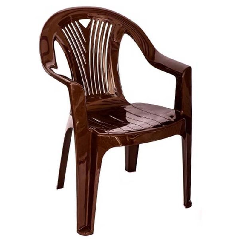 Кресло №8 66*60*84см пластик САЛЮТ шоколадное (1)