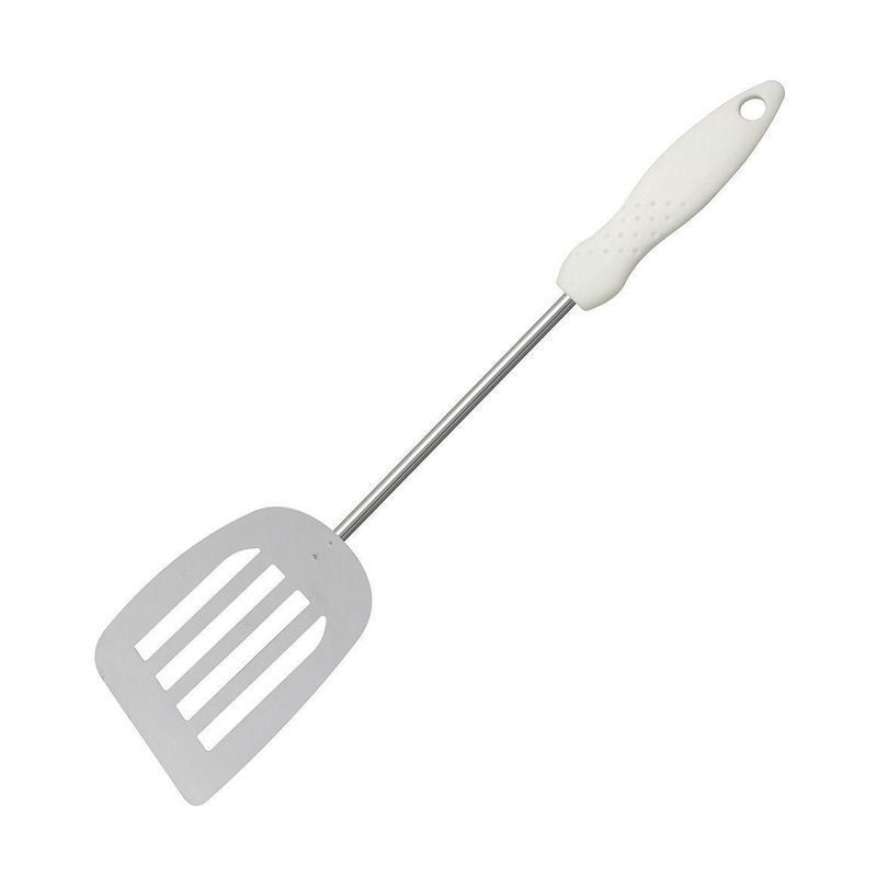 Лопатка кулинарная 36*8*1,5см хром ПОРТО с белой пласт.ручкой AN50-23 (6/144)