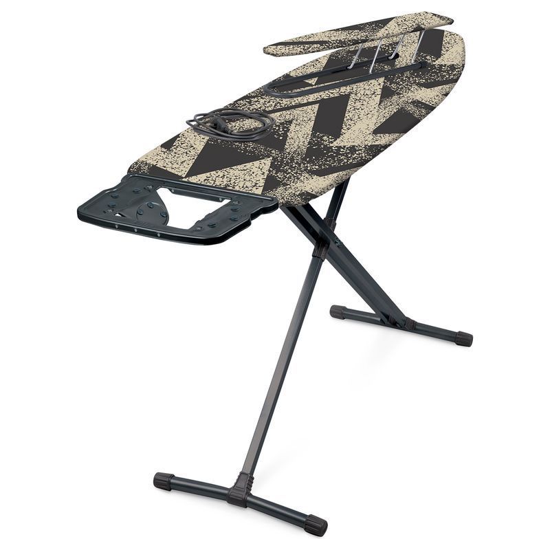 Доска гладильная 1220*400мм металл НИКА 10+ТЕФЛОН пу, пр, удл. Брызги золотые на черном НТ10+/3 (3)