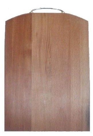 Доска разделочная 35*24,5см бук ХОЗЯЮШКА полубочка большая с мет.ручкой 04-3 (10)