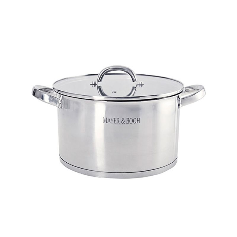 Кастрюля 6,3л нерж.сталь со стекл.крышкой 24см индукция МВ29485 (4)