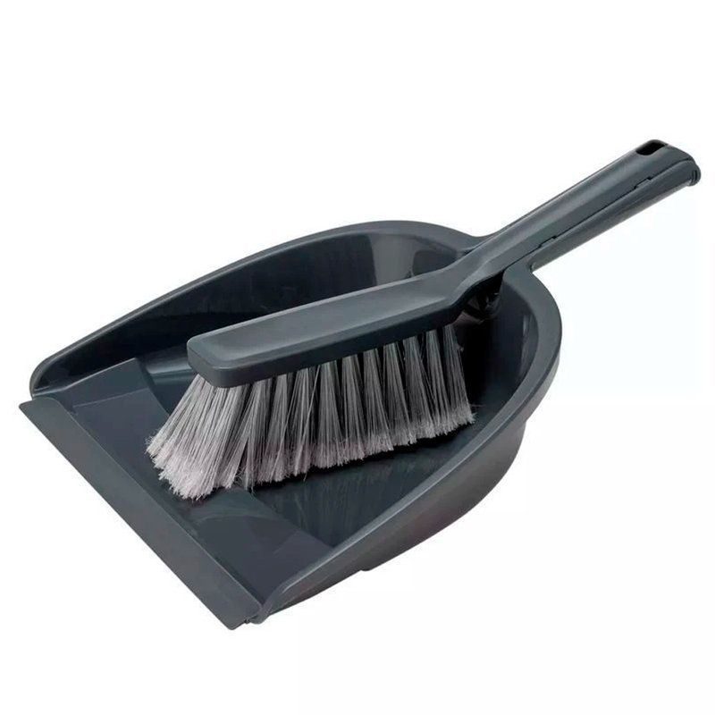 Щетка-сметка с совком 320*230*112мм пластик/нейлон темно-серый (12)