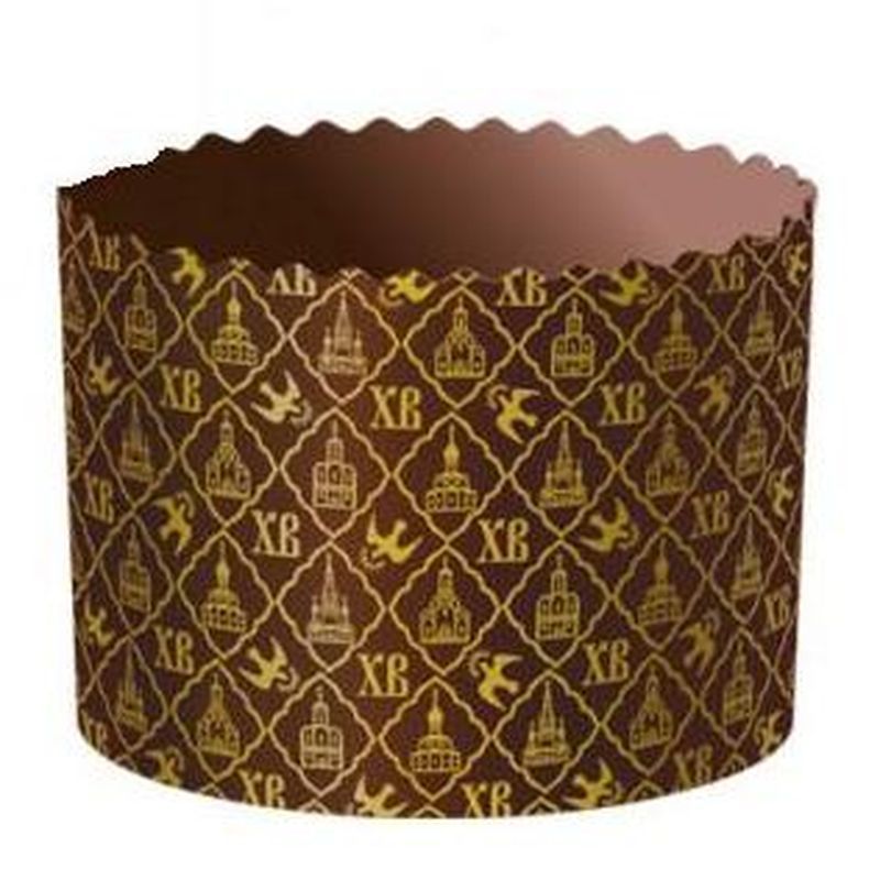 Форма для кулича 11*8,5см 300мл бумажная ХВ ЗОЛОТО (1/2400)