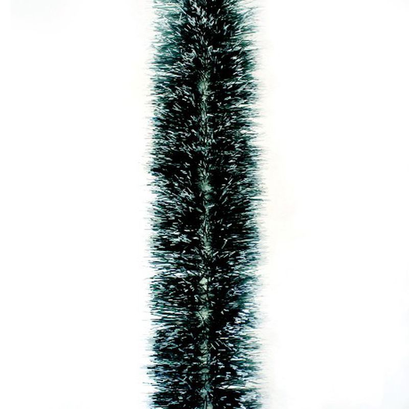 Мишура 2м 10см Норка зеленая с белыми кончиками Г-238 (40)